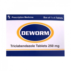 Deworm Triclabendazole 250mg Hộp 04 viên - Thuốc trị giun sán Deworm Triclabendazole 250mg Hộp 04 viên - Thuốc trị giun sán