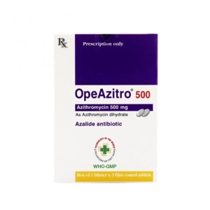 OpeAzitro 500 OPV Hộp 1 vỉ x 3 viên