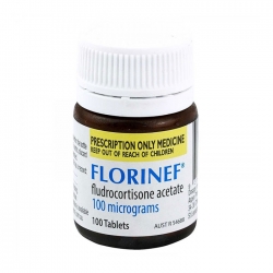 Thuốc điều trị suy vỏ thượng thận Florinef 100mcg, Chai 100 viên
