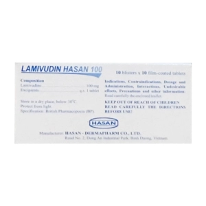Lamivudin Hasan 100 10 vỉ x 10 viên