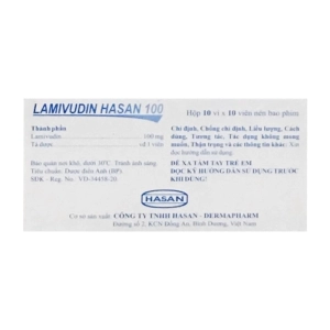 Lamivudin Hasan 100 10 vỉ x 10 viên