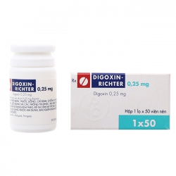 Thuốc Digoxin-Richter, Digoxin 0,25mg, Chai 50 viên
