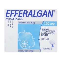 Thuốc giảm đau, hạ sốt Efferalgan 150mg, Hộp 12 gói
