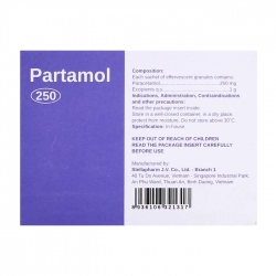 Partamol 250 Stellapharm 20 gói x 1g