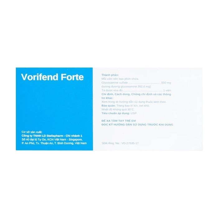 Vorifend Forte 500mg Stellapharm 6 vỉ x 10 viên Vorifend Forte 500mg Stellapharm 6 vỉ x 10 viên