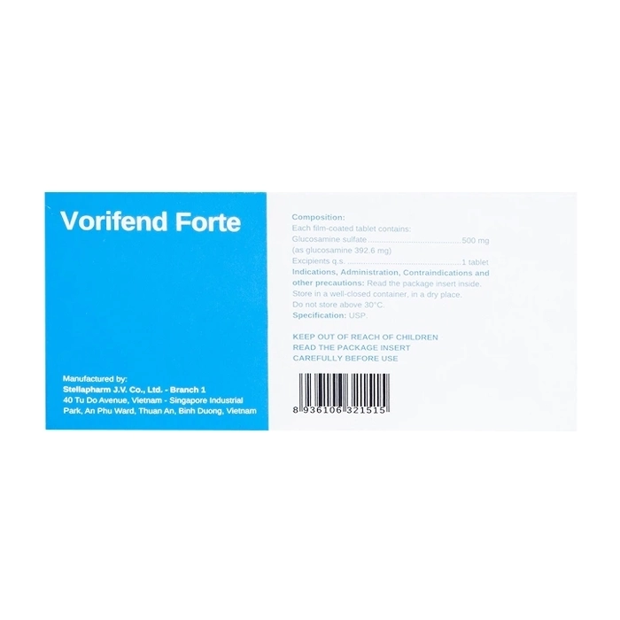 Vorifend Forte 500mg Stellapharm 6 vỉ x 10 viên Vorifend Forte 500mg Stellapharm 6 vỉ x 10 viên