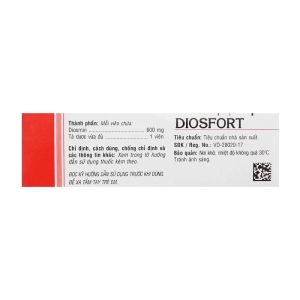 Diosfort 600mg Savipharm 4 vỉ x 15 viên (Diosmin) Diosfort 600mg Savipharm 4 vỉ x 15 viên (Diosmin)
