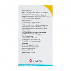 Vemlidy 25mg Gilead 30 viên Vemlidy 25mg Gilead 30 viên