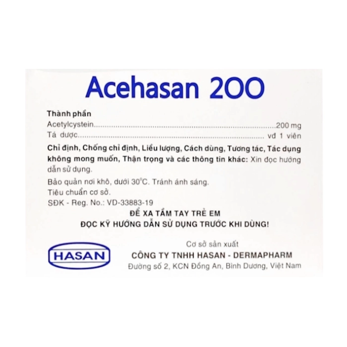 Acehasan 200 Hasan 10 vỉ x 10 viên Acehasan 200 Hasan 10 vỉ x 10 viên