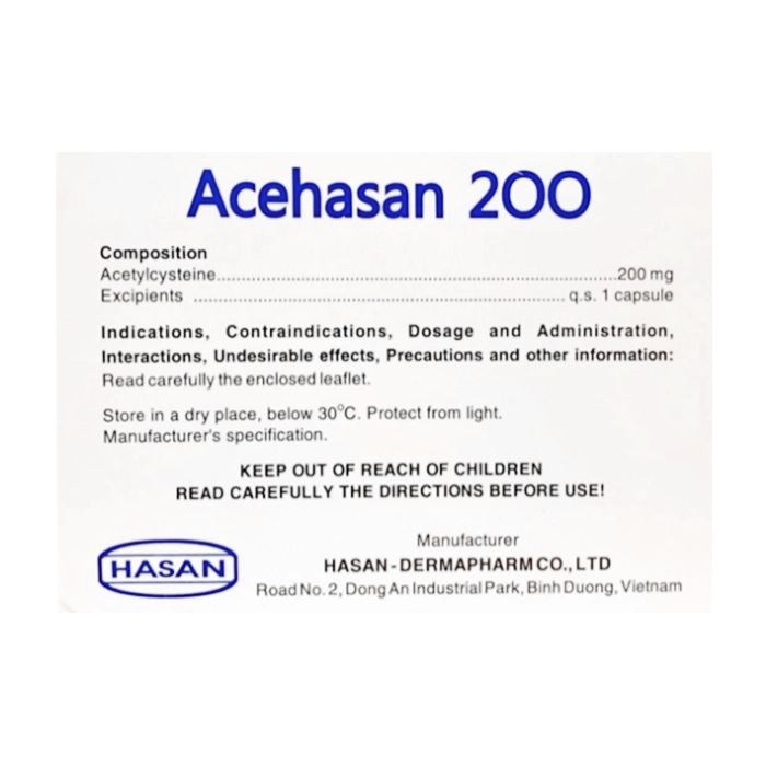 Acehasan 200 Hasan 10 vỉ x 10 viên Acehasan 200 Hasan 10 vỉ x 10 viên
