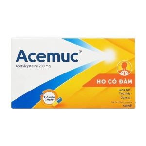 Acemuc 200mg Sanofi 3 vỉ x 10 viên (Acetylcysteine)