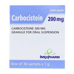 Thuốc ho Imexpharm Carbocistein 200mg, Hộp 30 gói Thuốc ho Imexpharm Carbocistein 200mg, Hộp 30 gói