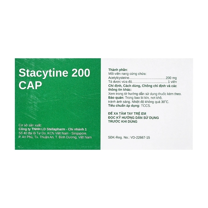 Stacytine 200 CAP Stellapharm 10 vỉ x 10 viên Stacytine 200 CAP Stellapharm 10 vỉ x 10 viên