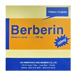 Berberin 100mg Armepharco, 10 vỉ x 10 viên Berberin 100mg Armepharco, 10 vỉ x 10 viên