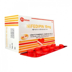 Nifedipin 10mg, Hộp 10 vỉ x 10 viên