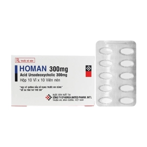 Homan 300mg Korea United Pharm 10 vỉ x 10 viên (Ursodeoxycholic Acid)