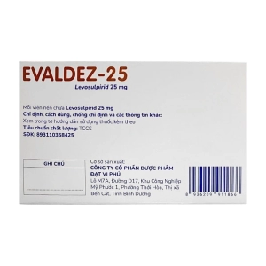 Evaldez-25 Davipharm 6 vỉ x 10 viên (Levosulpirid)
