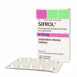 Thuốc hướng thần Sifrol 0.375 mg 3 vỉ x 10 viên Thuốc hướng thần Sifrol 0.375 mg 3 vỉ x 10 viên