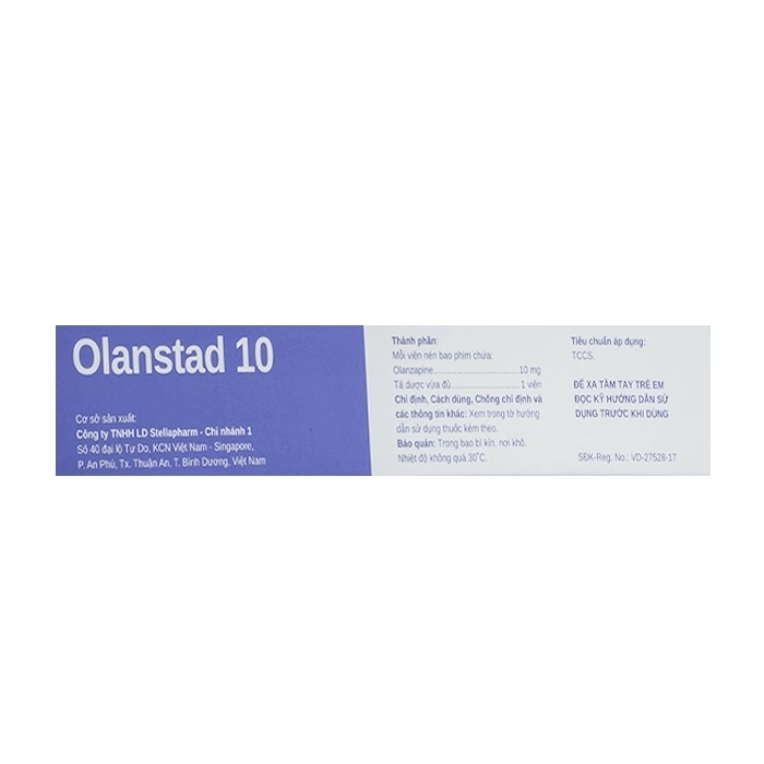Olanstad 10 Stellapharm 3 vỉ x 10 viên Olanstad 10 Stellapharm 3 vỉ x 10 viên