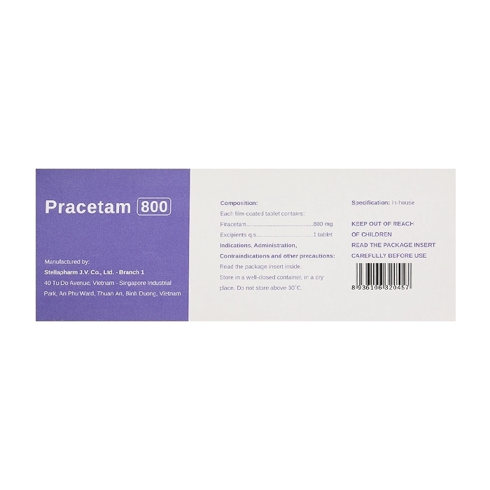 Pracetam 800 Stellapharm 6 vỉ x 15 viên
