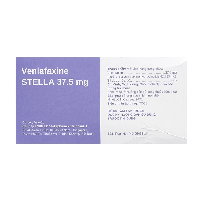Venlafaxine Stella 37.5mg 6 vỉ x 10 viên