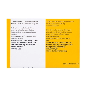 Tegretol CR 200 Novartis 5 vỉ x 10 viên (Carbamazepine)