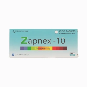 Zapnex-10 Davipharm 3 vỉ x 10 viên (Olanzapine)