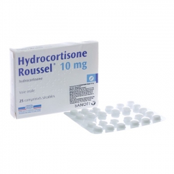 Hydrocortisone Roussel 10mg Sanofi 1 vỉ x 25 viên Hydrocortisone Roussel 10mg Sanofi 1 vỉ x 25 viên