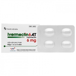 Thuốc Ivermectin6 A.T 6mg, hộp 4 viên
