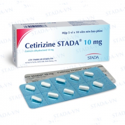 Thuốc kháng dị ứng Cetirizine Stada 10mg, Hộp 50 viên Thuốc kháng dị ứng Cetirizine Stada 10mg, Hộp 50 viên