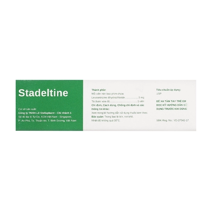 Stadeltine 5mg Stellapharm 5 vỉ x 10 viên Stadeltine 5mg Stellapharm 5 vỉ x 10 viên