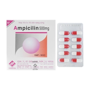 Ampicilin 500mg Vidipha 10 vỉ x 10 viên