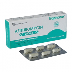 Azithromycin 250mg Traphaco 1 vỉ x 6 viên - Thuốc kháng sinh 