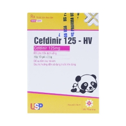 Thuốc kháng sinh Cefdinir 125mg, Hộp 10 gói x 2,5g Thuốc kháng sinh Cefdinir 125mg, Hộp 10 gói x 2,5g