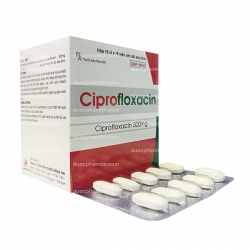 Thuốc kháng sinh Donai pharma Ciprofloxacin 500mg, Hộp 100 viên