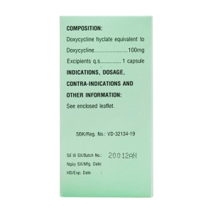 Doxycycline 100mg Mekophar 10 vỉ x 10 viên (Doxycyclin)