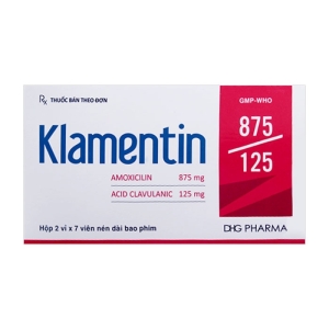Klamentin 875/125 DHG Pharma 2 vỉ x 7 viên (Amoxicillin + Acid Clavulanic)