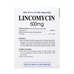Lincomycin 500mg Vidipha 10 vỉ x 10 viên Lincomycin 500mg Vidipha 10 vỉ x 10 viên