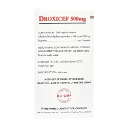 Droxicef 500 mg PMP 10 vỉ x 10 viên - Thuốc kháng sinh Droxicef 500 mg PMP 10 vỉ x 10 viên - Thuốc kháng sinh