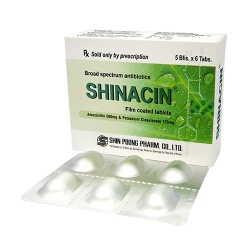 Thuốc kháng sinh SHINACIN 625mg, Hộp 30 viên Thuốc kháng sinh SHINACIN 625mg, Hộp 30 viên