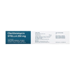 Clarithromycin Stella 250mg 2 vỉ x 10 viên (Clarithromycin)