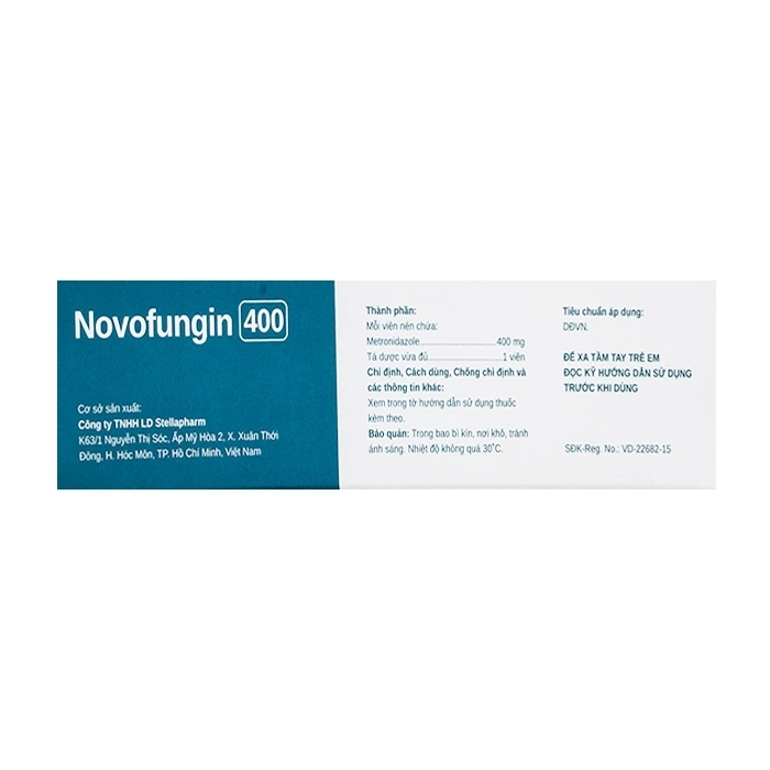 Novofungin 400 Stellapharm 2 vỉ x 7 viên Novofungin 400 Stellapharm 2 vỉ x 7 viên