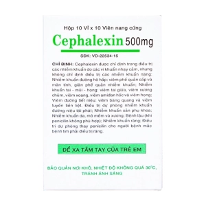 Cephalexin 500mg Vidipha 10 vỉ x 10 viên