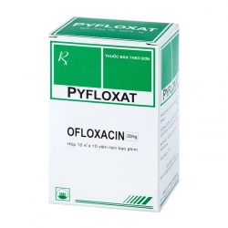 Thuốc kháng viêm Pyfloxat Ofloxacin 200 mg, Hộp 10 vi x10 viên