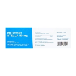 Diclofenac Stella 50mg 5 vỉ x 10 viên