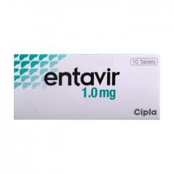 Entecavir 1mg Cipla, Hộp 10 viên