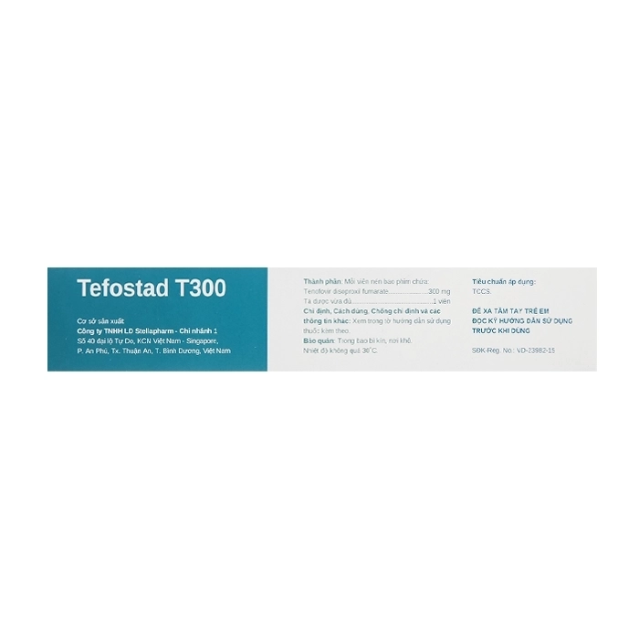 Tefostad T300 Stellapharm 3 vỉ x 10 viên Tefostad T300 Stellapharm 3 vỉ x 10 viên