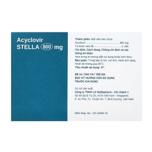 Acyclovir Stella 800mg 7 vỉ x 5 viên (Acyclovir)