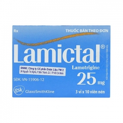 Lamictal 25mg GSK, Hộp 3 vỉ x 10 viên