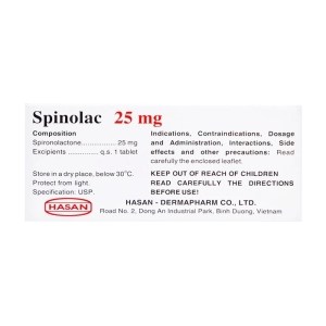 Spinolac 25mg Hasan 10 vỉ x 10 viên Spinolac 25mg Hasan 10 vỉ x 10 viên